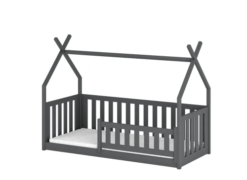 BOGUŚ 80x160 grafitová dětská postel Montessori teepee Lano Nábytek