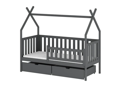 SIMBA 90x180 grafitová jednolůžková dětská postel teepee Lano Nábytek