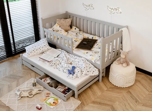 KAJA 90x180 grey double trundle bed Lano Furniture