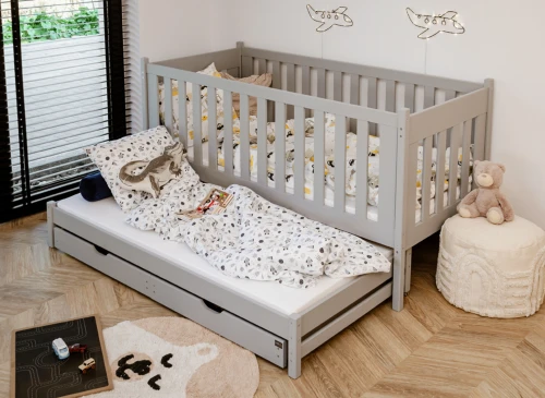 KAJA 90x180 grey double trundle bed Lano Furniture