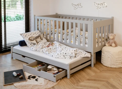 KAJA 90x180 grey double trundle bed Lano Furniture