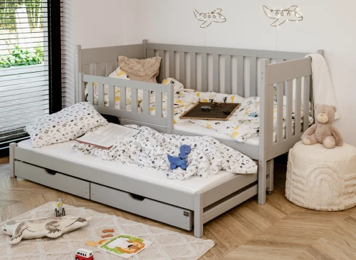 KAJA 90x180 grey double trundle bed Lano Furniture