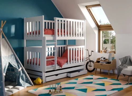 EMILKA 80x160 bílá patrová postel Lano Nábytek