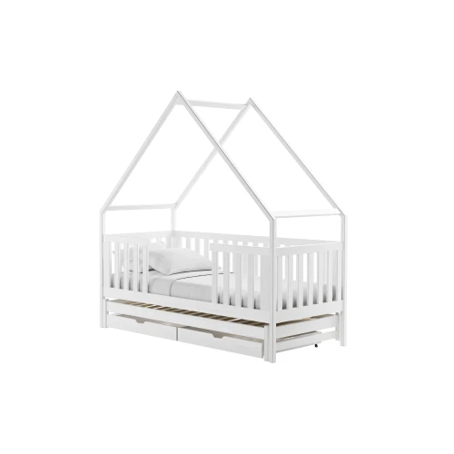 MAGIC 90x190 white double trundle house bed Lano Furniture
