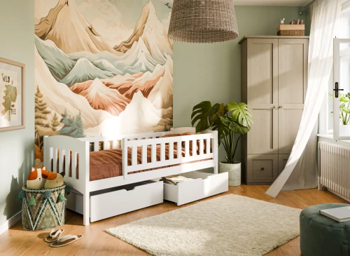 GUCIO 80x180 bílá jednolůžková dětská postel Lano Nábytek