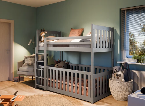 CRIS 90x190 grey bunk bed Lano Furniture