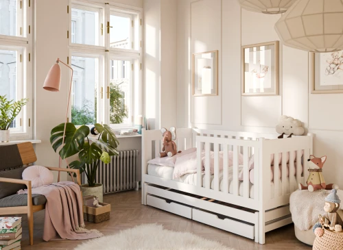 KAJA 80x180 white double trundle bed Lano Furniture