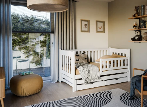 KAJA 80x160 white double trundle bed Lano Furniture