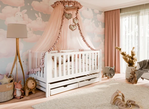 KAJA 90x180 white double trundle bed Lano Furniture