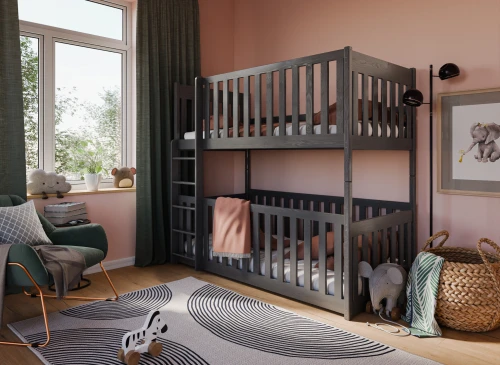 KONRAD 80x190 graphite bunk bed Lano Furniture