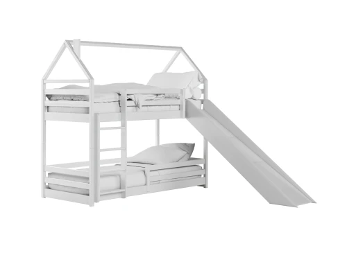 PLAY 90x200 blue house bunk bed with a slide Lano Furniture
