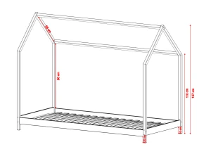 LUCKY 90x200 popelavá dětská postel Montessori domečková Lano Nábytek