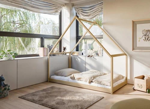 MORIS 90x200 borovicová dětská postel Montessori domečková Lano Nábytek