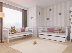 GABI 80x160 růžová patrová postel Lano Nábytek