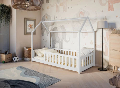 NOAH 80x180 grey Montessori floor house bed for children Lano Furniture