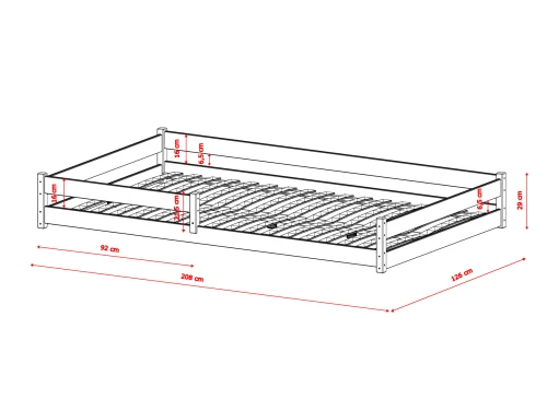 ZOFIA 120x200 bílá dětská postel Montessori Lano Nábytek