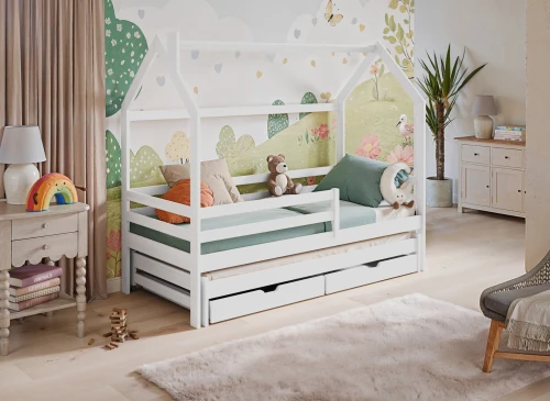 DANEK 80x160 bílá dětská postel domečková Lano Nábytek