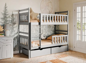 MONIKA 80x200 popelavá patrová postel Lano Nábytek