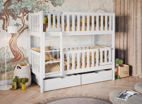 KSAWERY 80x180 bílá patrová postel Lano Nábytek