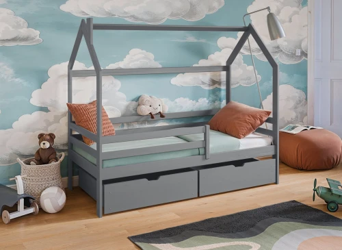 LILA 80x170 popelavá dětská postel domeček Lano Nábytek