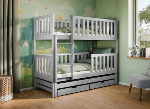 LEA 80x180 grey bunk bed Lano Furniture