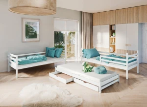 LUK 80x180 modrá patrová postel Lano Nábytek