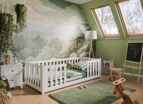 FERO 90x180 white Montessori floor children's bed Lano Furniture