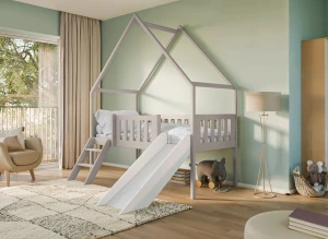 ANGEL 80x180 kašmír dětská postel domeček se skluzavkou Lano Nábytek