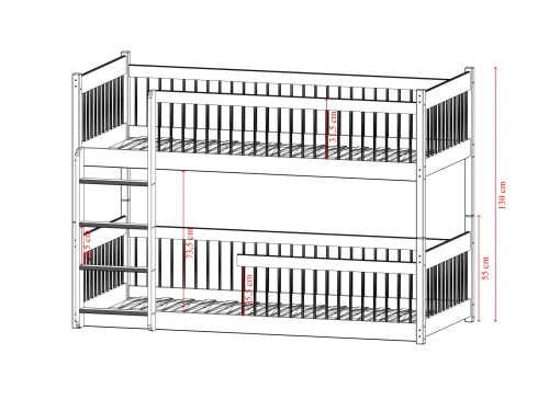 BOSTON 80x180 kašmír patrová postel Lano Nábytek