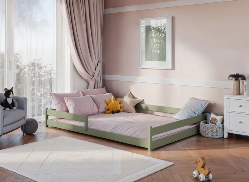 FINI 140x200 olivová dětská jednolůžková postel Lano Nábytek