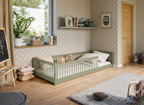 PEDRO 80x180 olivová dětská jednolůžková postel Lano Nábytek