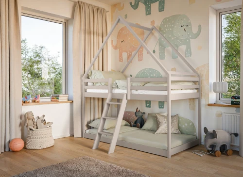 SWEET 80x180 kašmír patrová postel domeček Lano Nábytek