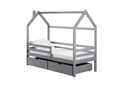 LILA 90x200 popelavá dětská postel domeček Lano Nábytek