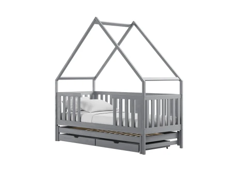 MAGIC 80x180 grey double trundle house bed Lano Furniture