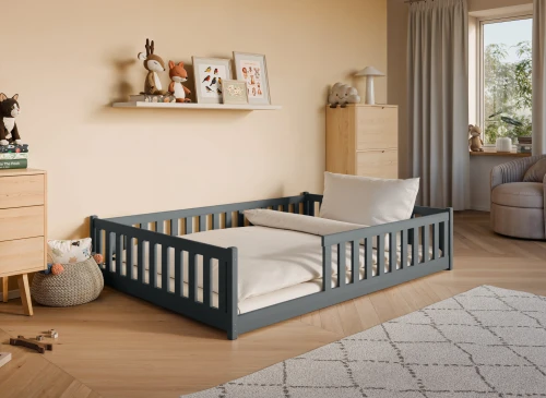 MATI 140x200 grafitová dětská postel Montessori Lano Nábytek