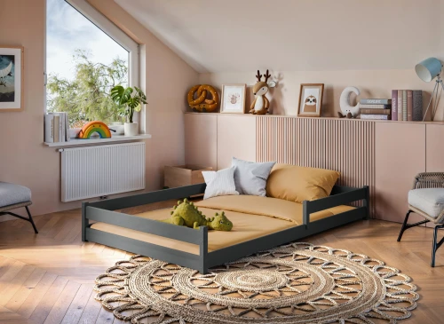 ZOFIA 120x200 grafitová dětská postel Montessori Lano Nábytek