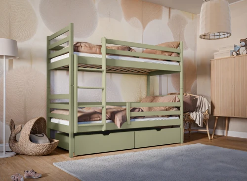 NEMO 80x160 olive green bunk bed Lano Furniture