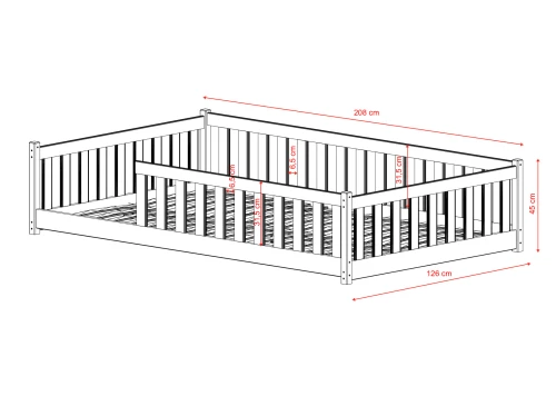 OTIS 120x200 borovicová dětská postel Montessori Lano Nábytek