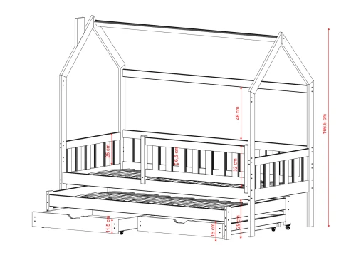 MONKEY 90x190 borovice dětská postel domečková Lano Nábytek