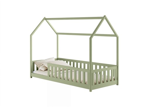NOAH 90x200 olive green Montessori floor house bed for children Lano Furniture