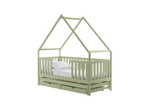 MAGIC 90x190 olive green double trundle house bed Lano Furniture