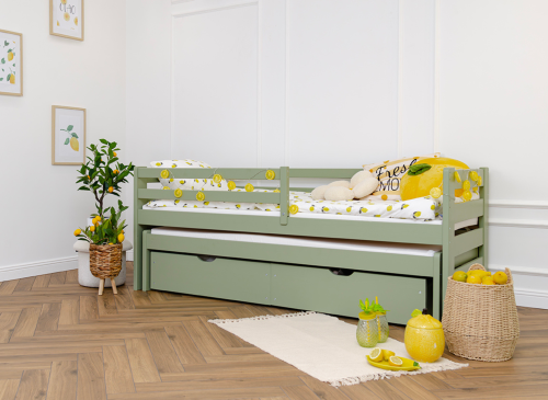 SENSO 80x180 olivová výsuvná dvoulůžková postel Lano Nábytek
