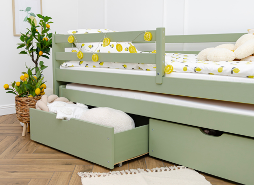 SENSO 80x180 olivová výsuvná dvoulůžková postel Lano Nábytek