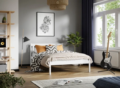 TEEN 120x200 white single teenage bed Lano Furniture