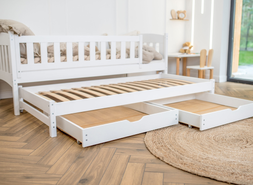 AMELKA 80x200 white double trundle bed Lano Furniture