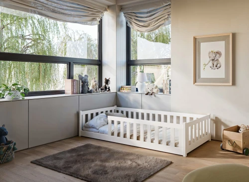 BELLA 80x160 white Montessori floor cot bed Lano Furniture