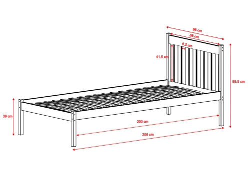 MARTIN 90x200 olivová jednolůžková postel pro teenagery Lano Nábytek