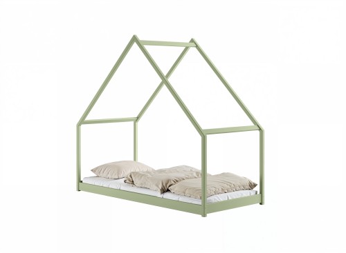 MORIS 90x200 olive green single children's house bed Lano Furniture