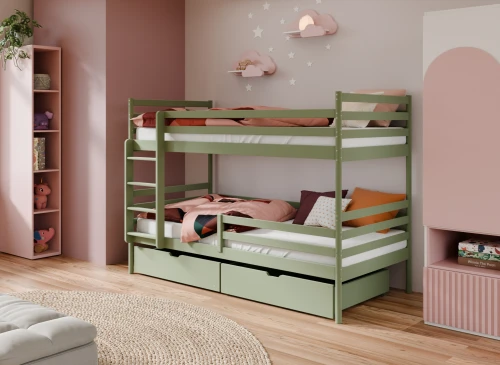 GUSTO 90x200 olivový patrová postel Lano Nábytek