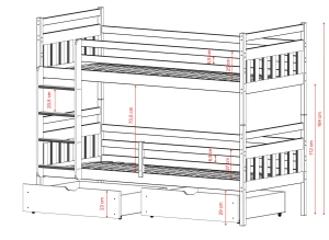 ADAŚ 90x190 cashmere bunk bed Lano Furniture